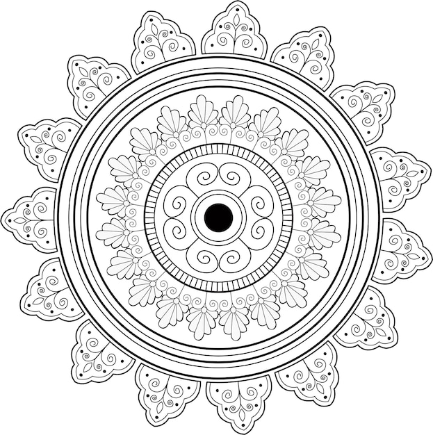 ROUND FLOURISH PATTERN TRADITIONAL VECTOR