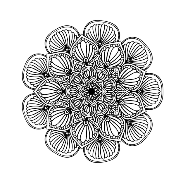 Круглая цветочная мандала для татуировки хной винтажные декоративные элементы восточные узоры вектор