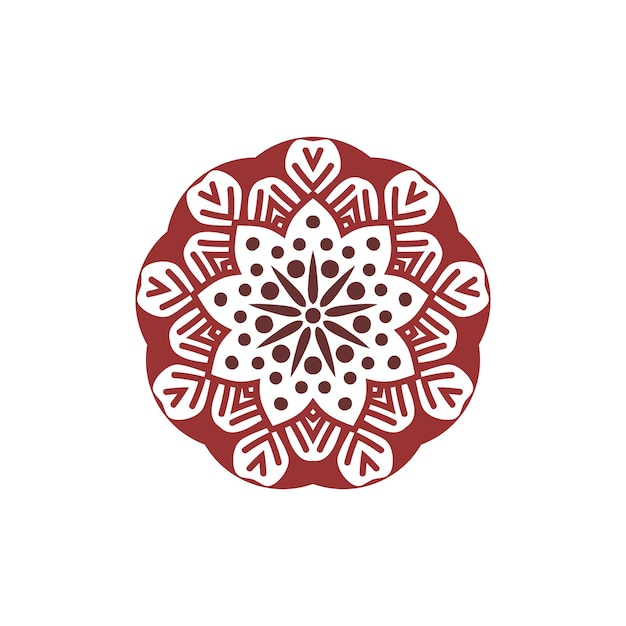 Round flower mandala template design with a white background