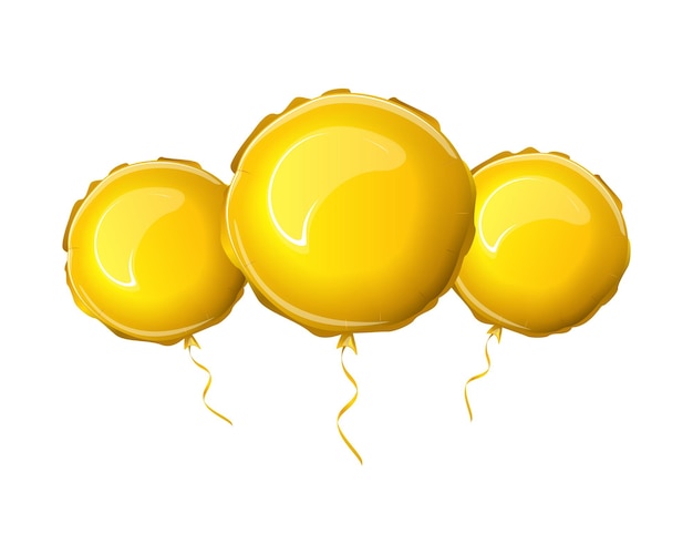 Vector round foil balloon, golden foil balloons.