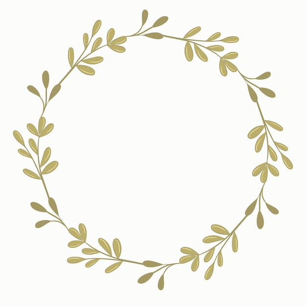 Round frame from leaves vector