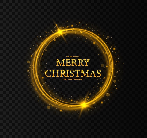 Round frame, Merry Christmas Greeting card