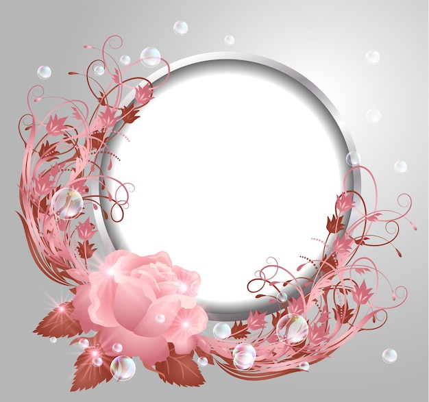 Round frame and rose