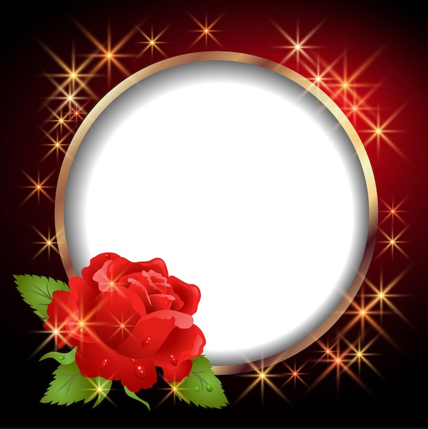 Round frame and rose