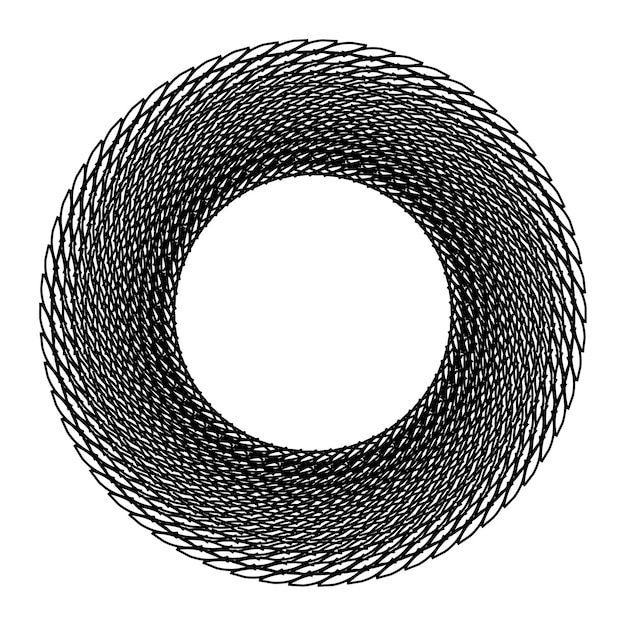 Round frame weaving isolated vector drawing