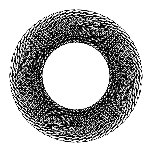 Round frame weaving isolated vector drawing