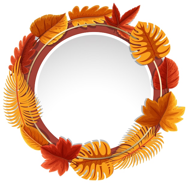 Round frame with autumn foliage