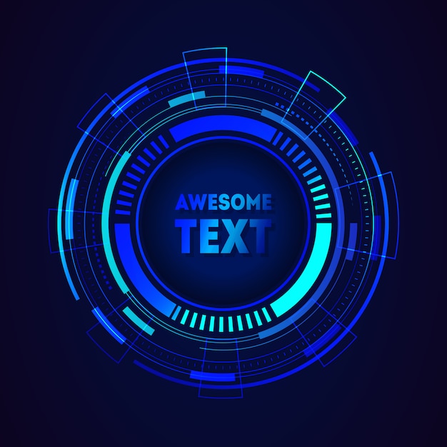 Round futuristic frame with place for text