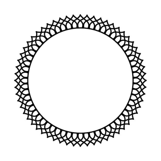 Round geometrical floral border frame design