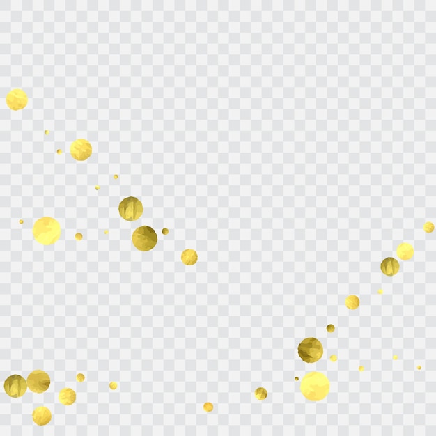 Vector round gold confetti.