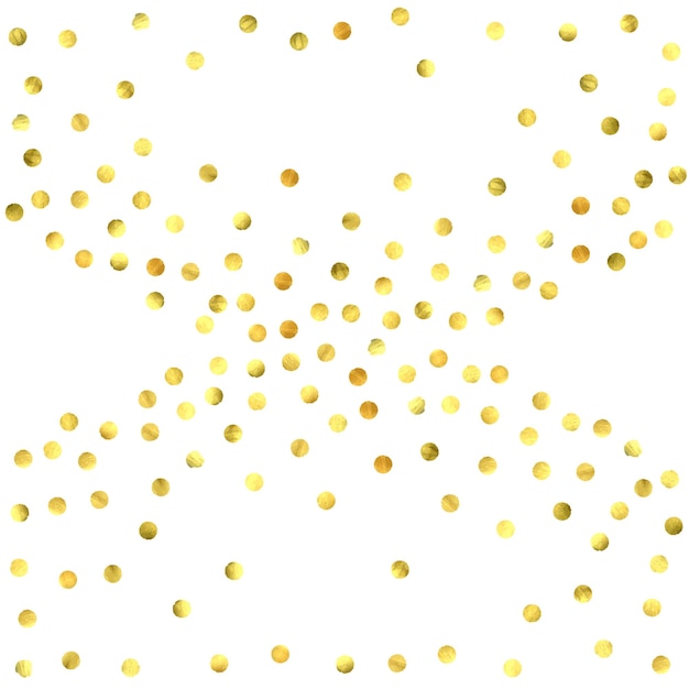 Vector round gold confetti.