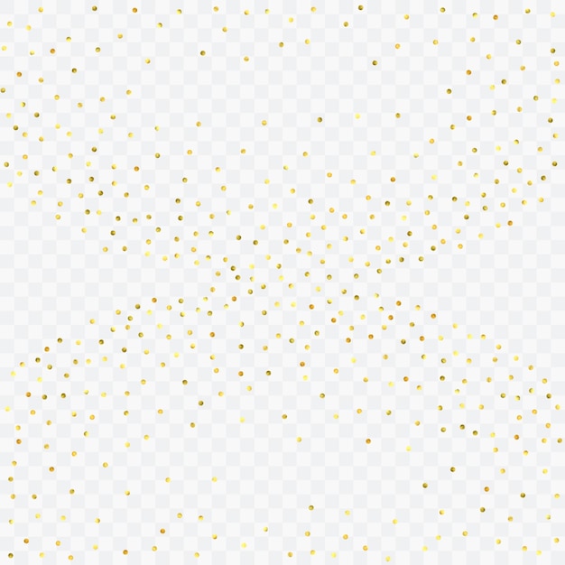 Vector round gold confetti.