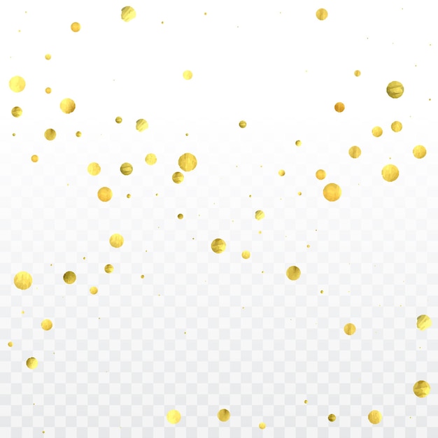 Vector round gold confetti.