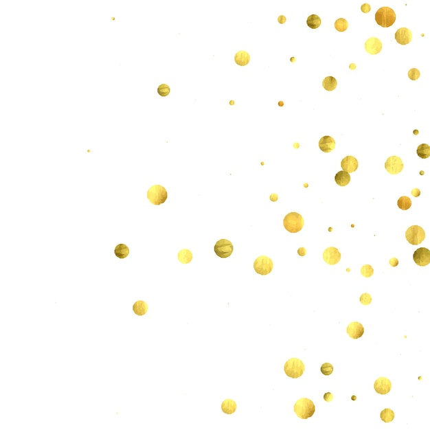 Vector round gold confetti.