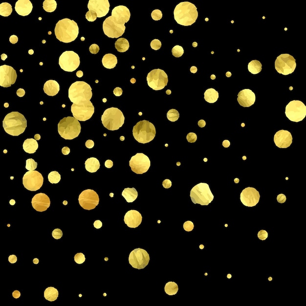 Vector round gold confetti.