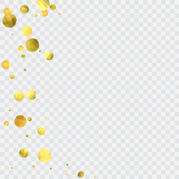 Vector round gold confetti.