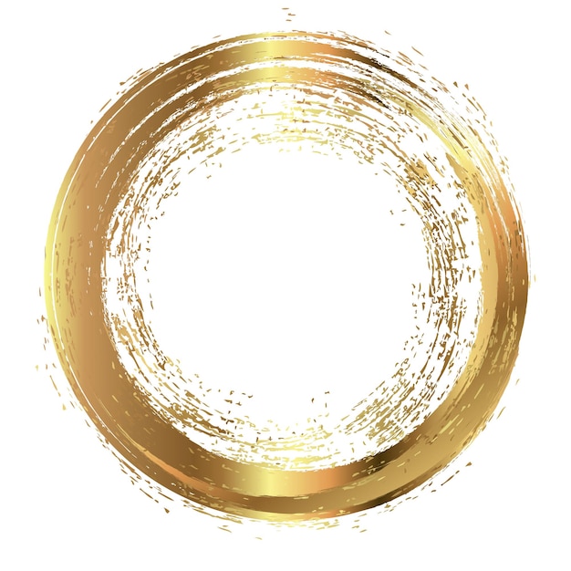 Round golden frame with grunge effect