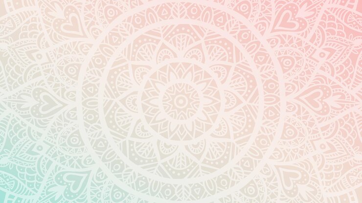 Round gradient mandala on white isolated background. Vector boho mandala in pastel colors. Mandala with floral patterns. Yoga template
