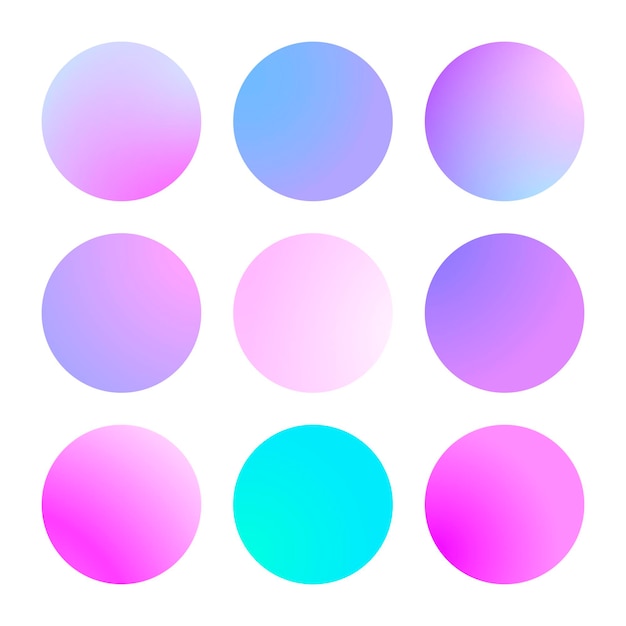 Round gradient set with modern abstract