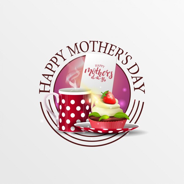 Round greeting banner for mother's day