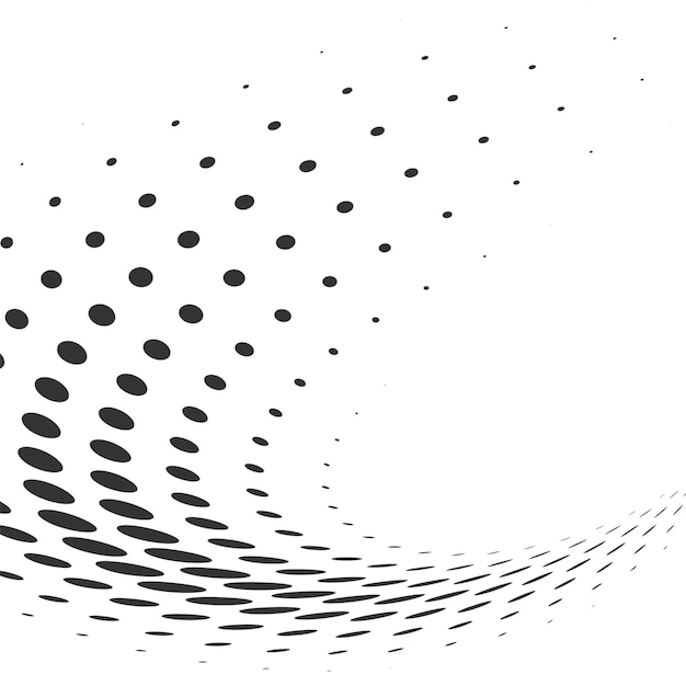 Round halftone shape Dotted curve Abstract tone