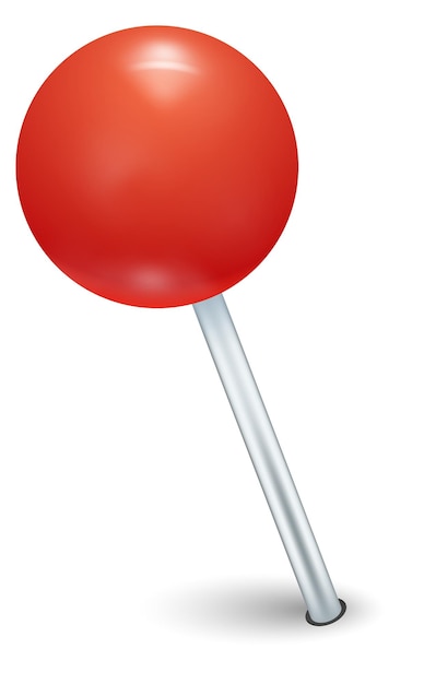 Round head pin mockup Red pearl fastener