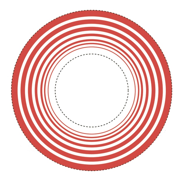 Vector round icon with red circles pattern