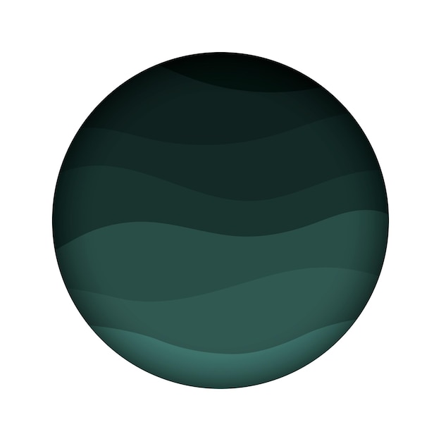 Round icon with turquoise waves