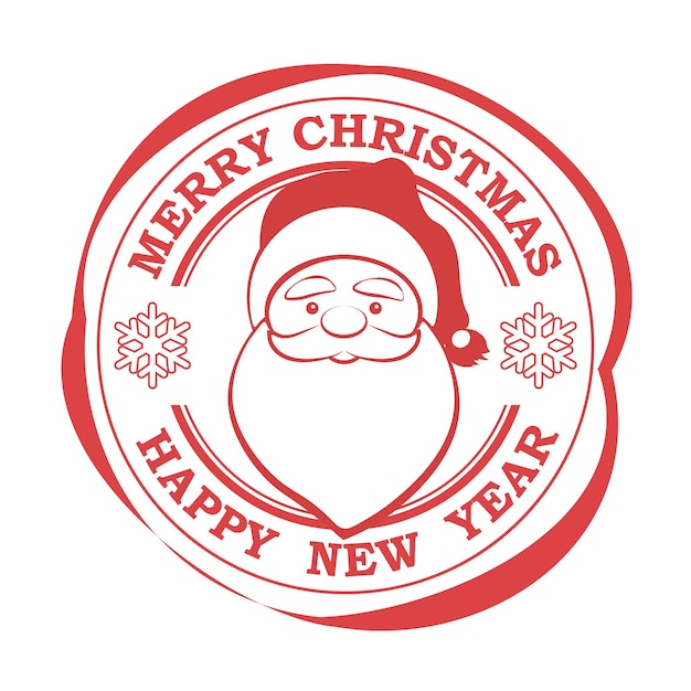 Round imprint with silhouette of Santa Claus in a cap design component