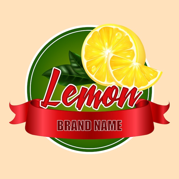 라운드 레이블 또는 벡터 현실적인 레몬 스티커