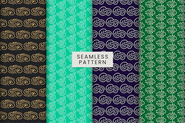 Round line textile motif seamless pattern