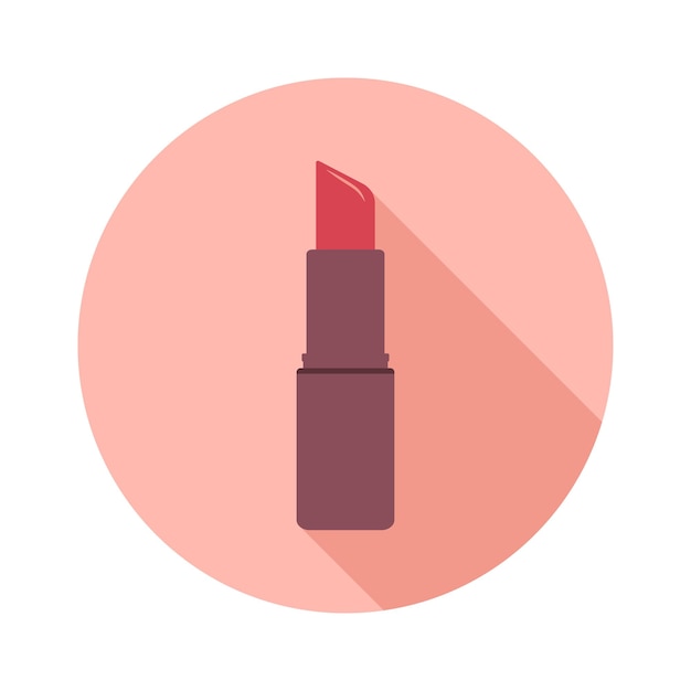 Round lipstick icon with shadow