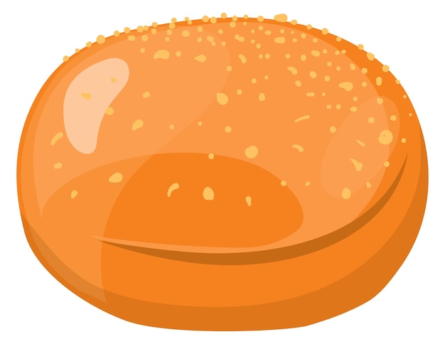 Round loaf of bread Cartoon white floor bakery