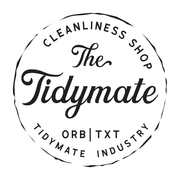 Vector a round logo for the cleanness shop the tidymate oval