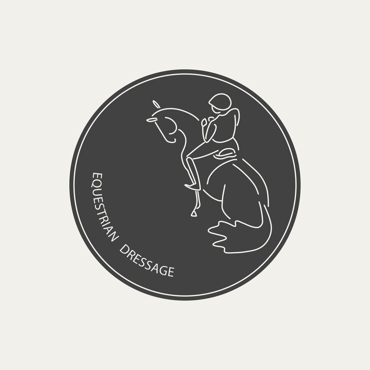 Vector 라운드 로고 디자인 승마 마장 마술 승마
