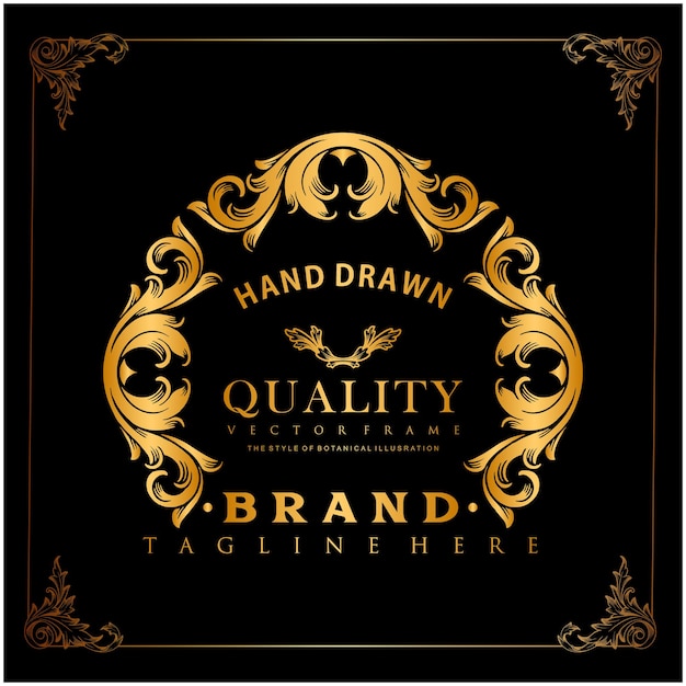 ベクトル ラウンドロゴゴールデンリッチな会社あなたの仕事のロゴ、マスコット商品のtシャツ、ステッカーとラベルのデザイン、ポスター、ビジネスブランドを宣伝するグリーティングカード。