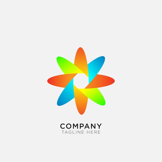 Round logo template with color gradient