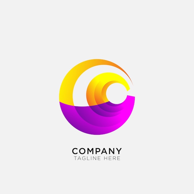 Vector round logo template with color gradient