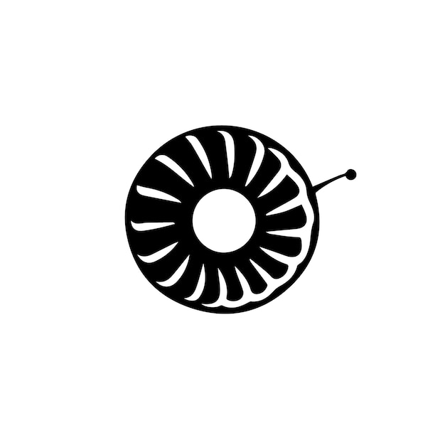 Vector round logo vector minimalist illustration of a caterpillar