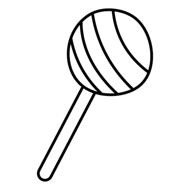 Round lollipop Doodle vector black and white illustration