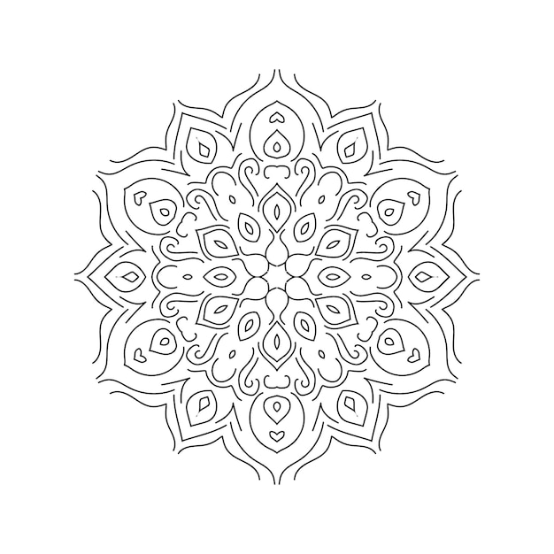 Round mandala for design coloring book page antistress