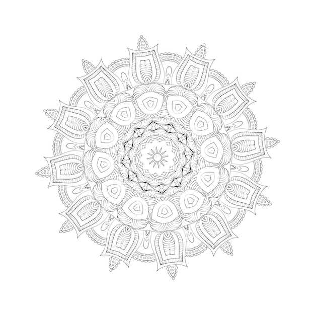 Round mandala for Design Coloring book page antistress