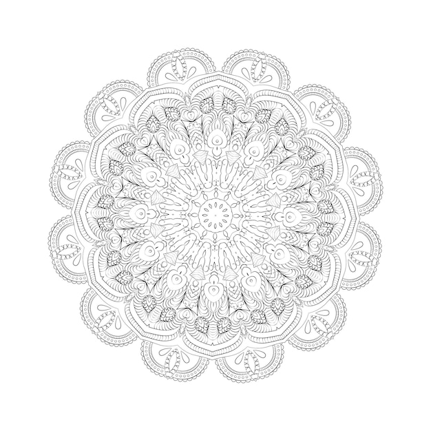 디자인 색칠 공부 페이지 antistress에 대한 라운드 만다라