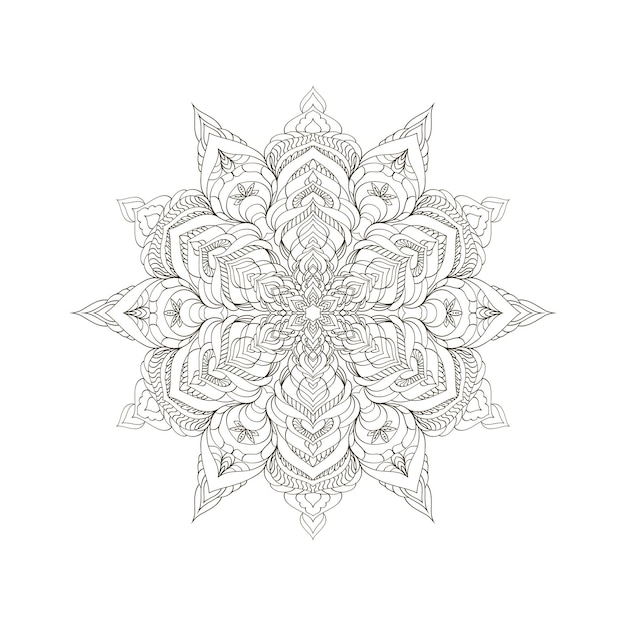 Round mandala for Design Coloring book page antistress