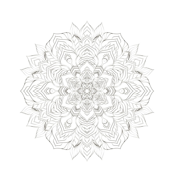 Round mandala for Design Coloring book page antistress