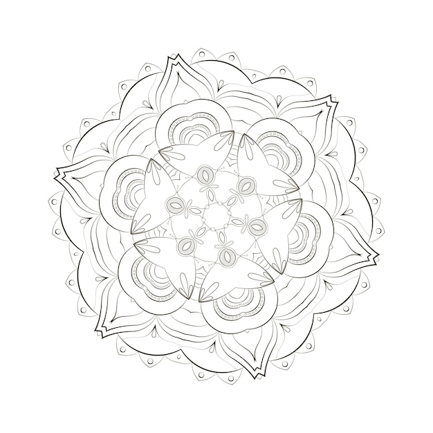 Round mandala for design coloring book page antistress