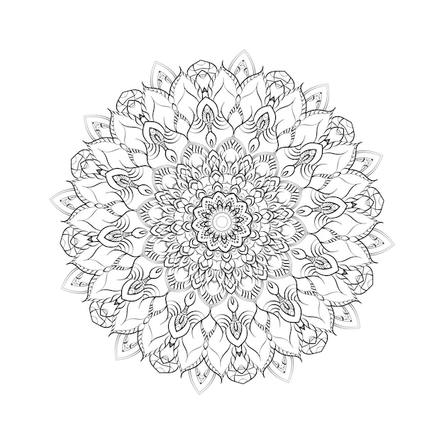 Mandala rotondo per la progettazione di pagine del libro da colorare antistress