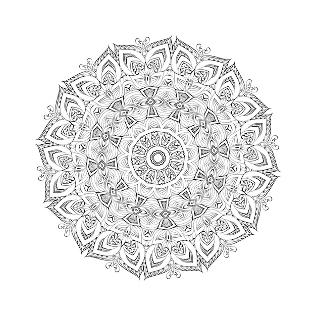 Round mandala for Design Coloring book page antistress