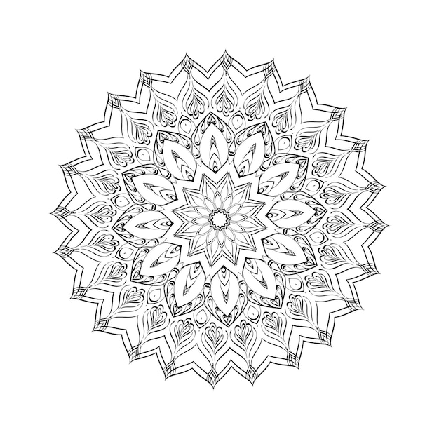 Round mandala for Design Coloring book page antistress