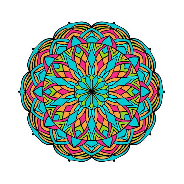 Round mandala pattern Vector boho colorful illustration Elegant ethnic design element